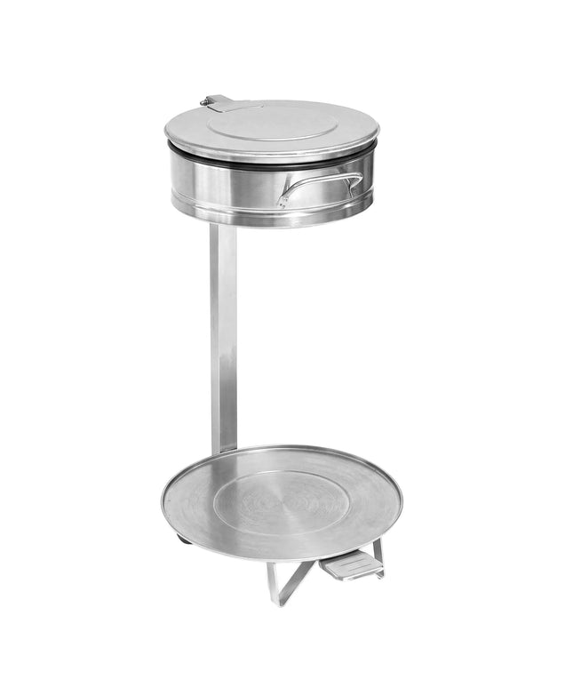 GGM Gastro Sack holder - Free-standing - 80L - Ø450x840mm - with foot pedal, slow-closing lid, bag ring - Stainless steel