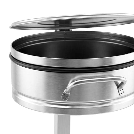 GGM Gastro Sack holder - Free-standing - 80L - Ø450x840mm - with foot pedal, slow-closing lid, bag ring - Stainless steel