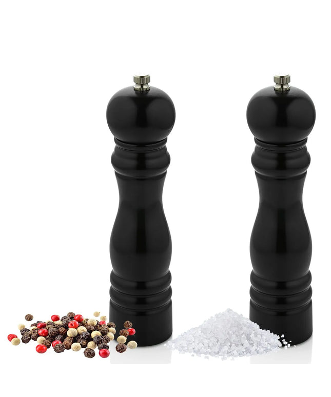 GGM Gastro Salt & Pepper Mills - Wood - Height: 200mm - Black