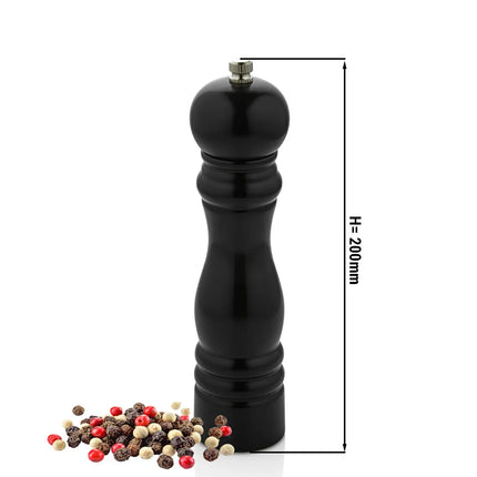 GGM Gastro Salt & Pepper Mills - Wood - Height: 200mm - Black