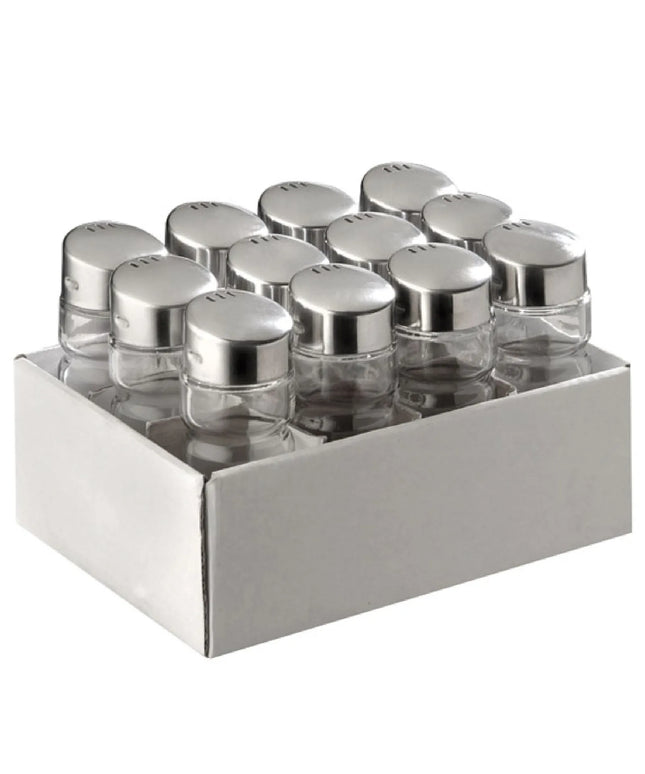 GGM Gastro Salt & Pepper Shakers - 2-piece set - Ø30mm - Stainless Steel - Glass - Height: 90mm