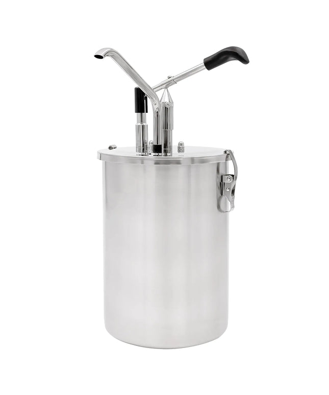 GGM Gastro Sauce Dispenser with Pump - 10 litres - adjustable dose - with container - Stainless steel - 225x480mm - 25 to 40ml per pump