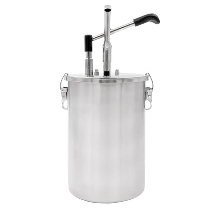 GGM Gastro Sauce Dispenser with Pump - 10 litres - adjustable dose - with container - Stainless steel - 225x480mm - 25 to 40ml per pump
