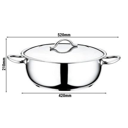 GGM Gastro Saucepan - Stainless Steel - 16L - Ø 400mm - Height: 160mm - incl. Lid