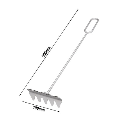 GGM Gastro Scraper for Lava Stone & Water Grills GLB, GLGB & GWGB - 500x130x36mm - Stainless Steel - for GLB, GLGB & GWGB Series with Cast Iron Grate
