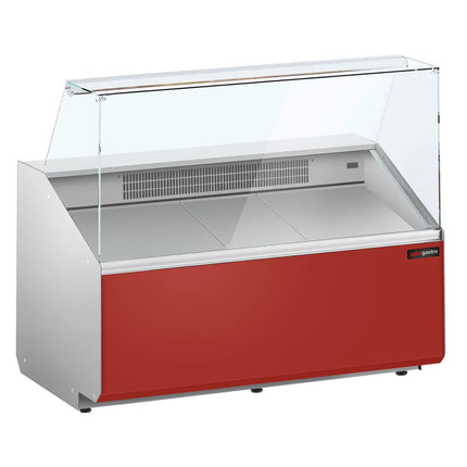 GGM Gastro Serve Over Counter - 1256mm - double-glazed glass - capacity 262 litres - front panel red
