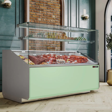 GGM Gastro Serve Over Counter - 1256x979mm - front panel light green - capacity 262 litres