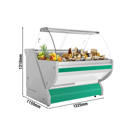 GGM Gastro Serve Over Counter - 1325x1150mm - curved front glass - granite worktop - green front - capacity 260 litres