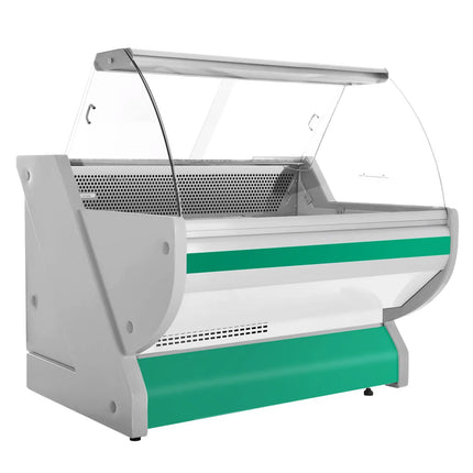 GGM Gastro Serve Over Counter - 1325x1150mm - curved front glass - granite worktop - green front - capacity 260 litres