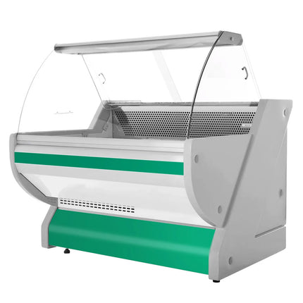 GGM Gastro Serve Over Counter - 1325x1150mm - curved front glass - granite worktop - green front - capacity 260 litres