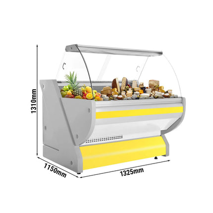 GGM Gastro Serve Over Counter - 1325x1150mm - curved glass - granite worktop - yellow front - capacity 260 litres