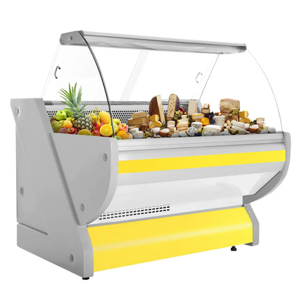 GGM Gastro Serve Over Counter - 1325x1150mm - curved glass - granite worktop - yellow front - capacity 260 litres