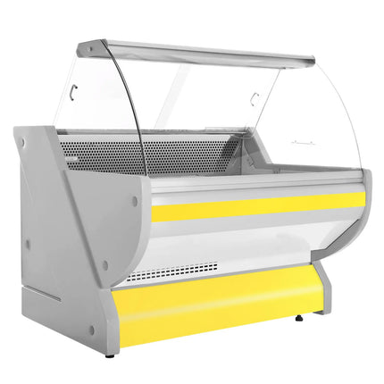 GGM Gastro Serve Over Counter - 1325x1150mm - curved glass - granite worktop - yellow front - capacity 260 litres