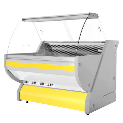 GGM Gastro Serve Over Counter - 1325x1150mm - curved glass - granite worktop - yellow front - capacity 260 litres