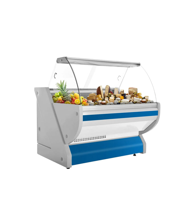 GGM Gastro Serve Over Counter - 1325x1150mm - granite worktop - blue front - capacity 260 litres - curved front glass