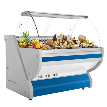 GGM Gastro Serve Over Counter - 1325x1150mm - granite worktop - blue front - capacity 260 litres - curved front glass