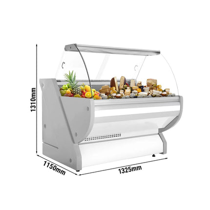 GGM Gastro Serve Over Counter - 1325x1150mm - granite worktop - curved front glass - capacity 260 litres - white front