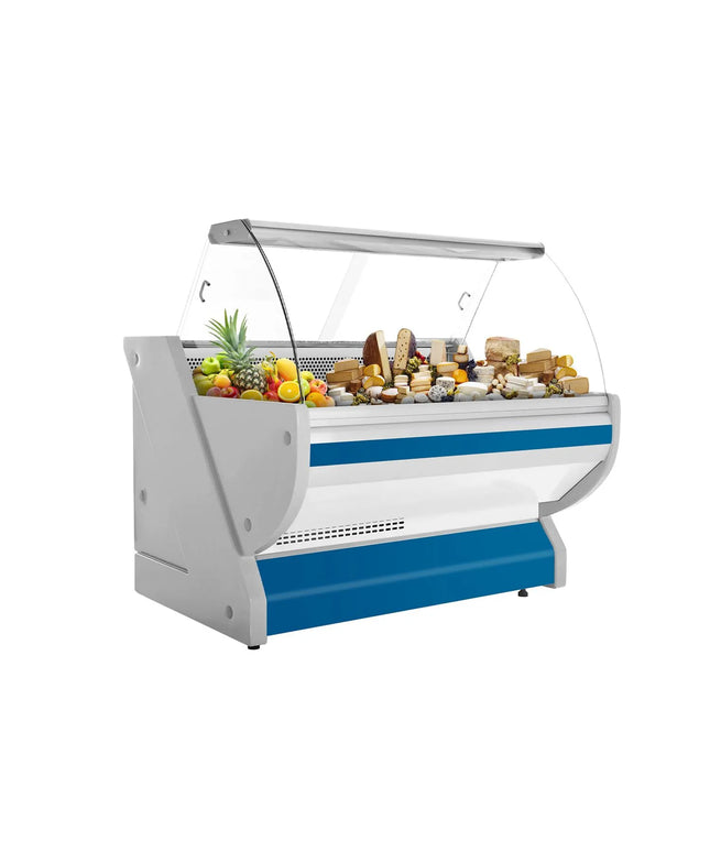 GGM Gastro Serve Over Counter - 1525x1150mm - blue front - meat lighting - illuminated front panel - granite worktop