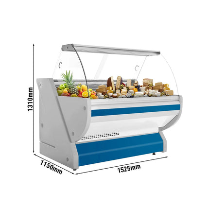 GGM Gastro Serve Over Counter - 1525x1150mm - blue front - meat lighting - illuminated front panel - granite worktop