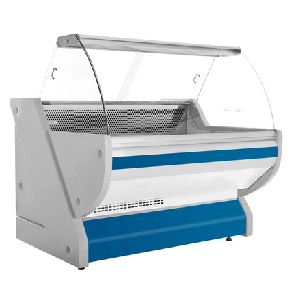 GGM Gastro Serve Over Counter - 1525x1150mm - blue front - meat lighting - illuminated front panel - granite worktop