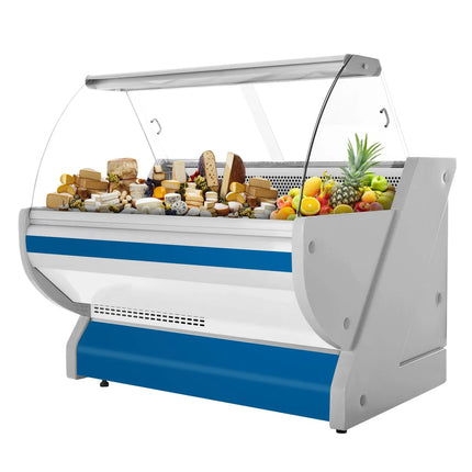 GGM Gastro Serve Over Counter - 1525x1150mm - blue front - meat lighting - illuminated front panel - granite worktop