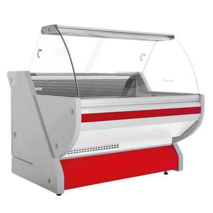 GGM Gastro Serve Over Counter - 1525x1150mm - granite worktop - red front - capacity 300 litres - curved front glass