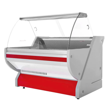 GGM Gastro Serve Over Counter - 1525x1150mm - granite worktop - red front - capacity 300 litres - curved front glass