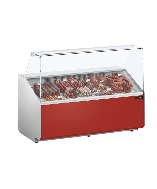 GGM Gastro Serve Over Counter - 1568x979mm - capacity 324 litres - front panel red - with 2 doors - panoramic glass