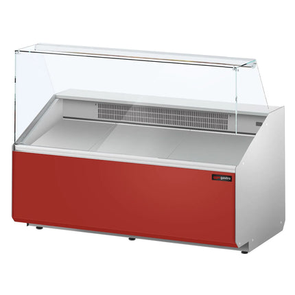 GGM Gastro Serve Over Counter - 1568x979mm - capacity 324 litres - front panel red - with 2 doors - panoramic glass