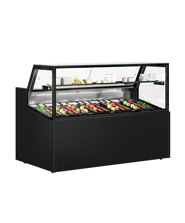 GGM Gastro Serve Over Counter - 1580x910mm - double glazing - black front - LED lighting - capacity 230 litres