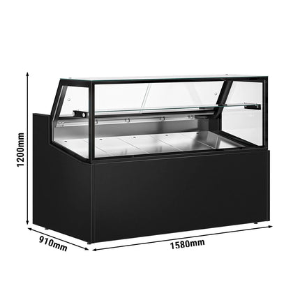 GGM Gastro Serve Over Counter - 1580x910mm - double glazing - black front - LED lighting - capacity 230 litres