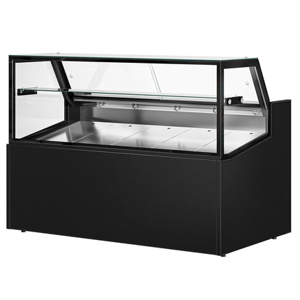 GGM Gastro Serve Over Counter - 1580x910mm - double glazing - black front - LED lighting - capacity 230 litres