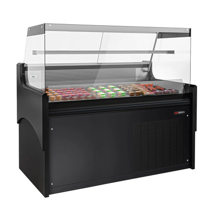 GGM Gastro Serve Over Counter - 1580x975mm - black front - with tempered glass shelf - marble worktop - capacity 140 litres