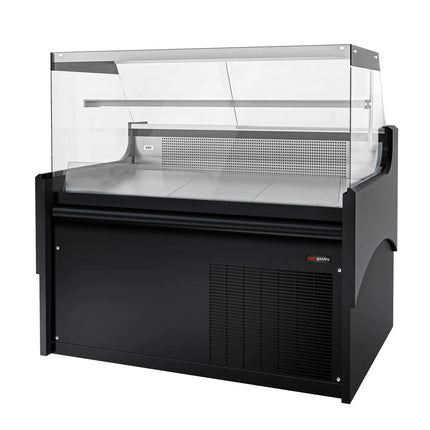 GGM Gastro Serve Over Counter - 1580x975mm - black front - with tempered glass shelf - marble worktop - capacity 140 litres