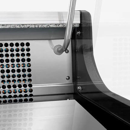 GGM Gastro Serve Over Counter - 1580x975mm - black front - with tempered glass shelf - marble worktop - capacity 140 litres