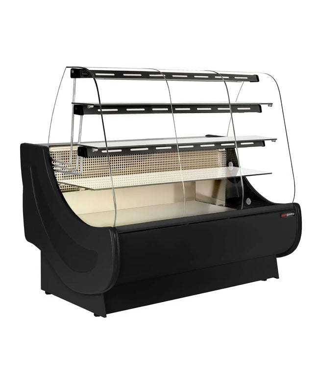 GGM Gastro Serve Over Counter - 1600x980mm - with lighting - 3 glass shelves - with cake drawers