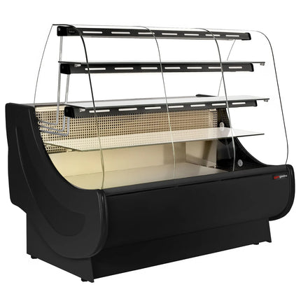 GGM Gastro Serve Over Counter - 1600x980mm - with lighting - 3 glass shelves - with cake drawers