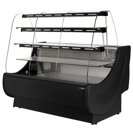 GGM Gastro Serve Over Counter - 1600x980mm - with lighting - 3 glass shelves - with cake drawers