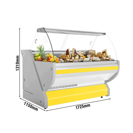 GGM Gastro Serve Over Counter - 1725x1150mm - curved front glass - granite worktop - yellow front - capacity 340 litres