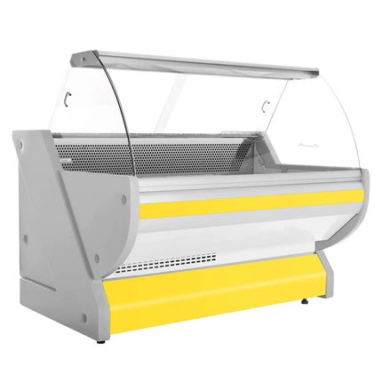 GGM Gastro Serve Over Counter - 1725x1150mm - curved front glass - granite worktop - yellow front - capacity 340 litres