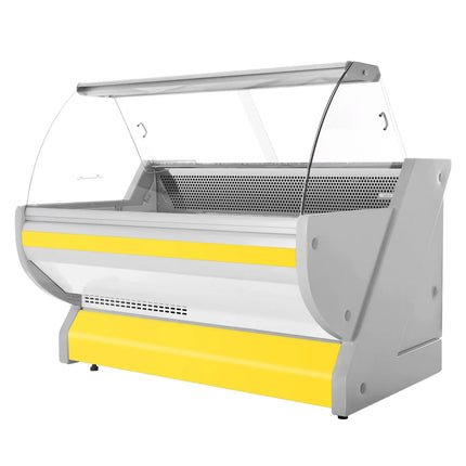 GGM Gastro Serve Over Counter - 1725x1150mm - curved front glass - granite worktop - yellow front - capacity 340 litres