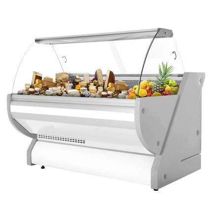 GGM Gastro Serve Over Counter - 1725x1150mm - curved glass - granite worktop - capacity 340 litres - white front