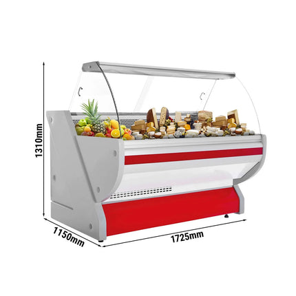GGM Gastro Serve Over Counter - 1725x1150mm - front panel red - with meat lighting - granite worktop - capacity 340 litres