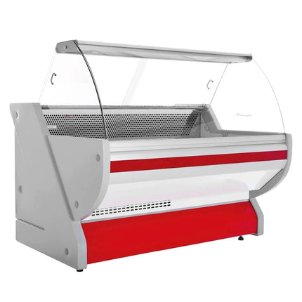 GGM Gastro Serve Over Counter - 1725x1150mm - front panel red - with meat lighting - granite worktop - capacity 340 litres