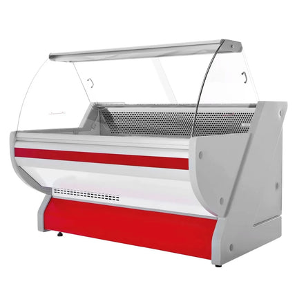 GGM Gastro Serve Over Counter - 1725x1150mm - front panel red - with meat lighting - granite worktop - capacity 340 litres