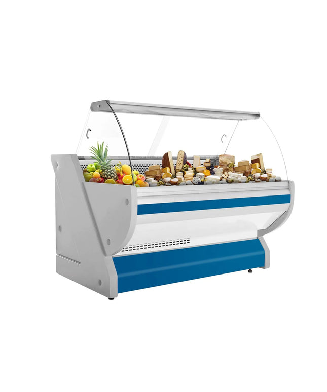 GGM Gastro Serve Over Counter - 1725x1150mm - granite worktop - blue front - capacity 340 litres - curved front glass