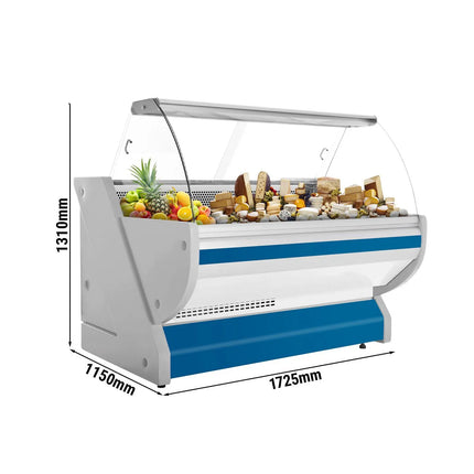 GGM Gastro Serve Over Counter - 1725x1150mm - granite worktop - blue front - capacity 340 litres - curved front glass