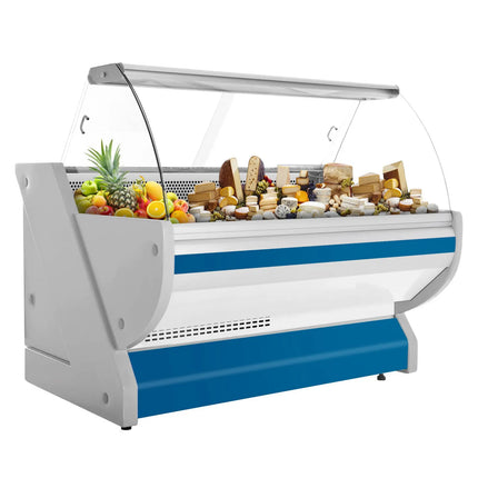 GGM Gastro Serve Over Counter - 1725x1150mm - granite worktop - blue front - capacity 340 litres - curved front glass