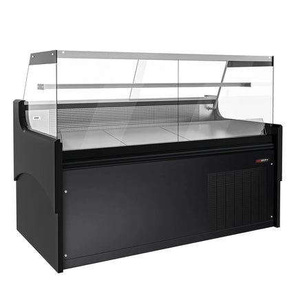 GGM Gastro Serve Over Counter - 1880x975mm - black front - with sliding rear windows - marble worktop - capacity 175 litres