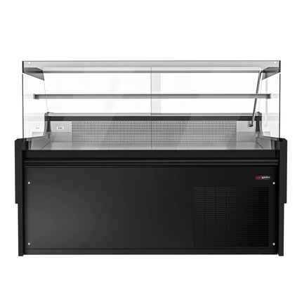 GGM Gastro Serve Over Counter - 1880x975mm - black front - with sliding rear windows - marble worktop - capacity 175 litres